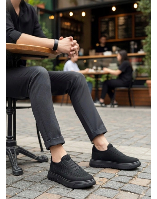 BA0911 Özel Örme Triko Deri Tozu Detaylı Günlük Spor Ayakkabı