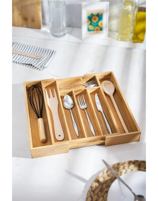 Bambu Ayarlanabilir Çekmece içi Kaşıklık & Çekmece İçi Organizer  (25*35*5 / 39*35*5)