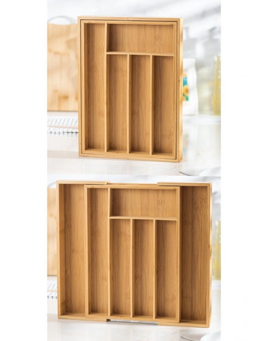Bambu Ayarlanabilir Çekmece içi Kaşıklık & Çekmece İçi Organizer  (25*35*5 / 39*35*5)