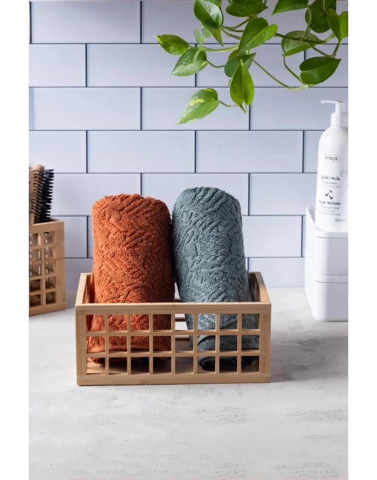 Bambu Organizer Büyük Dolap İçi Düzenleyici Sepet 18x26 cm