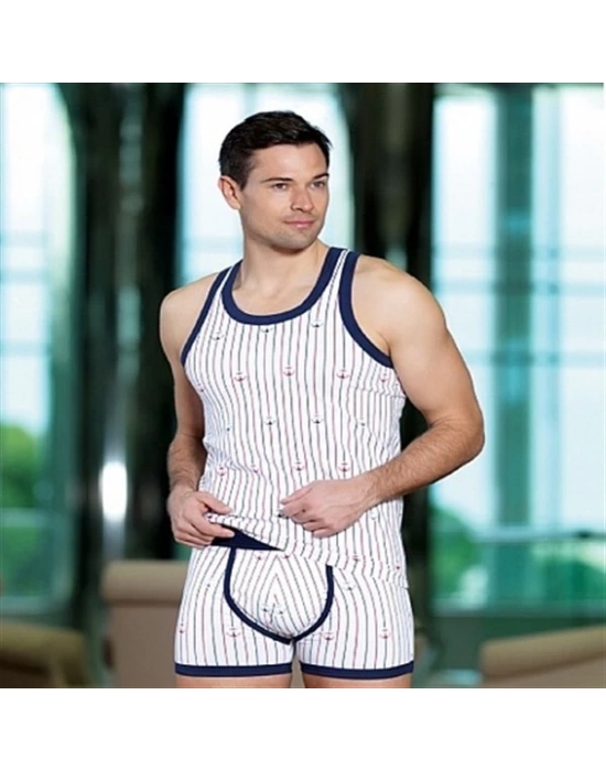 Berrak Erkek Çapa Ve Çizgi Baskı Rambo Atlet 1041