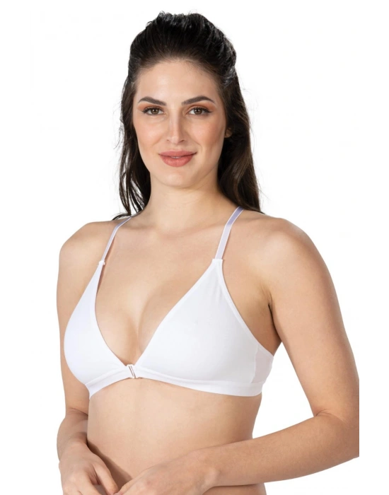 BEYAZ MI Emay 1416 Modal Cotton Önden Açmalı Sporcu Sütyen