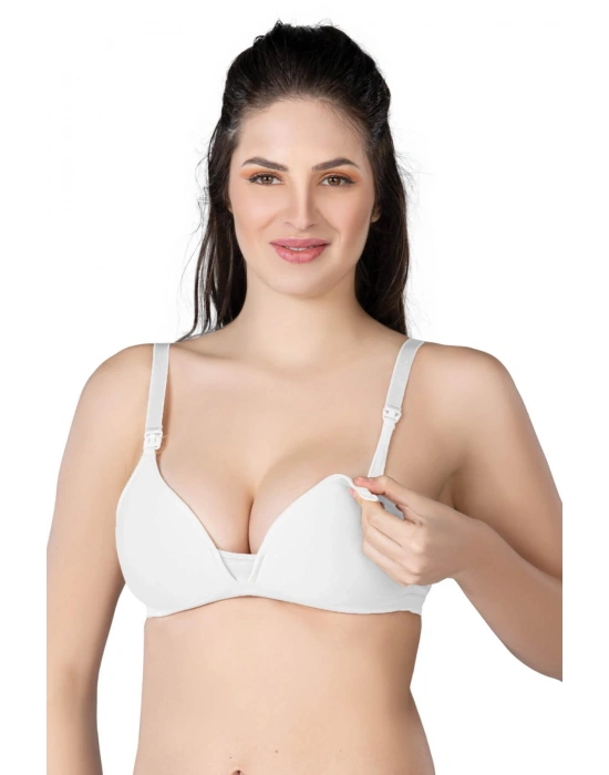 BEYAZ MI Emay 1422 Modal Cotton Kaplı Emzirme Sütyen