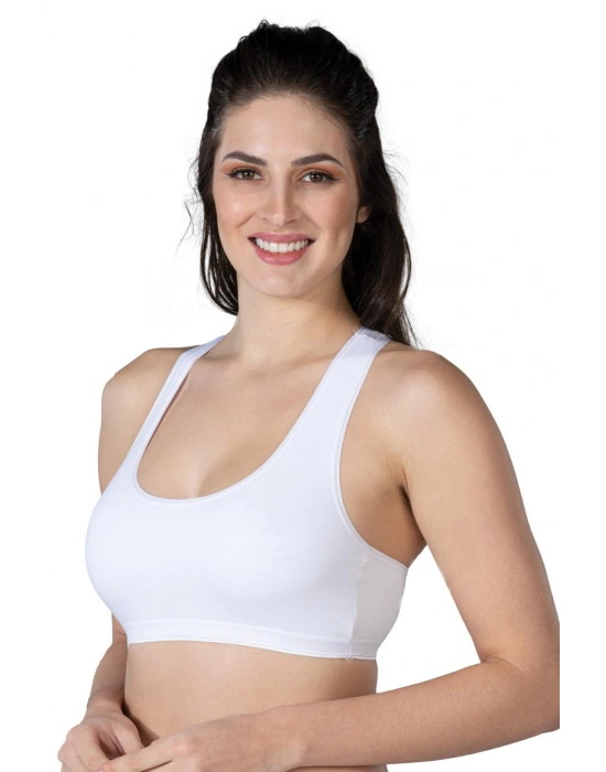 BEYAZ MI Emay 1424 Modal Cotton Sporcu Büstiyer