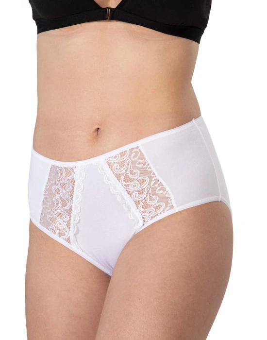 BEYAZ MI Emay 1445 Modal Cotton Yüksekbel Dantelli Külot