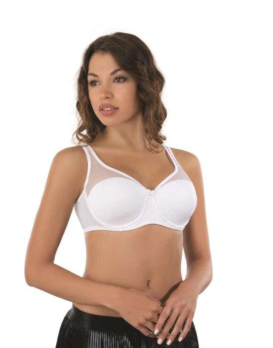 BEYAZ MI Emay 167C Pedli Tül Toparlayıcı Sütyen