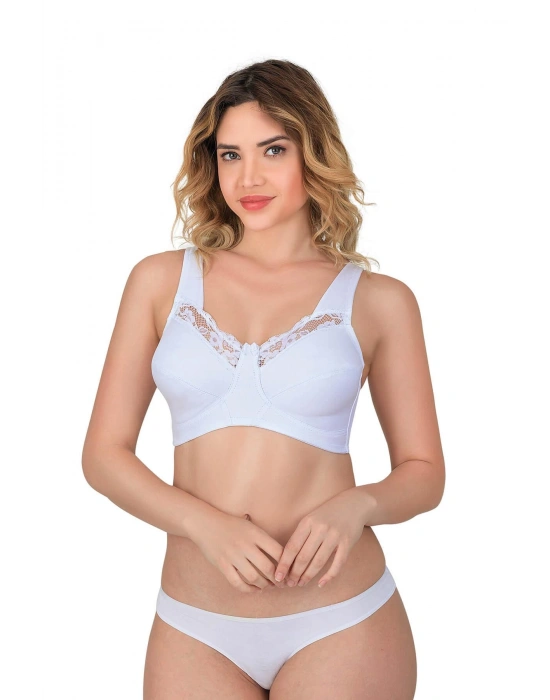 BEYAZ MI Emay 181 B Dantelli Toparlayıcı Cotton Sütyen