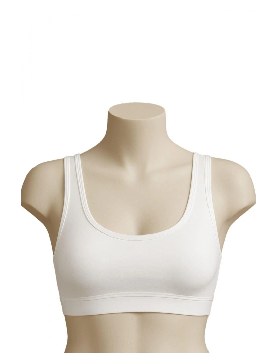 BEYAZ MI Emay 1816 6'Lı Pedli Kalın Askılı Alıştırma Sütyeni