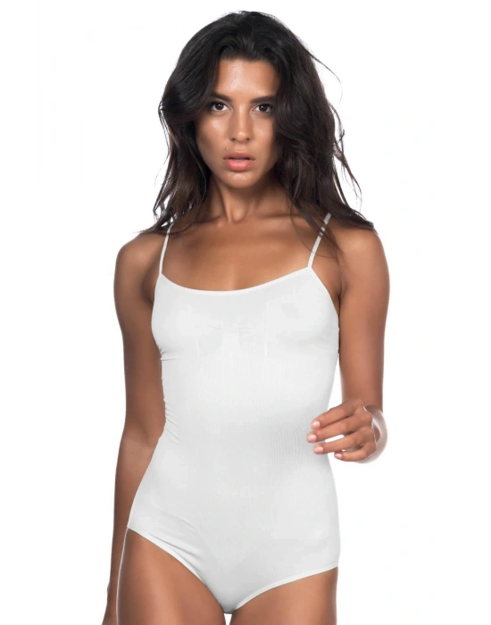 BEYAZ MI Emay 1923 Soft İp Askılı Çıtçıtlı  Body