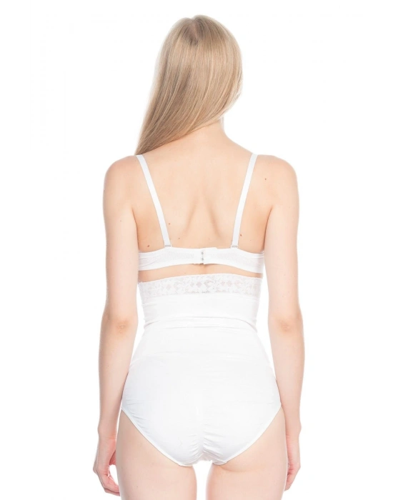 BEYAZ MI Emay 2028 Dantelli Yüksek Bel Slip Korse