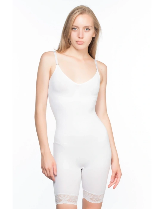 BEYAZ MI Emay 2031 Paçalı Dantelli Boy Korse