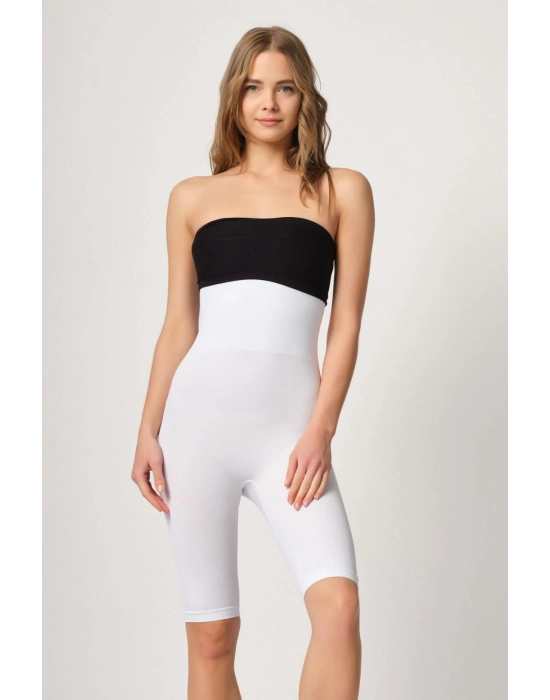 BEYAZ MI Emay 2044 Yüksek Bel Double Uzun Paçalı Korse