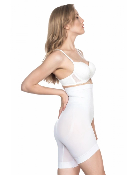 BEYAZ MI Emay 2056 Yüksek Bel Masajlı Uzun Paça Korse
