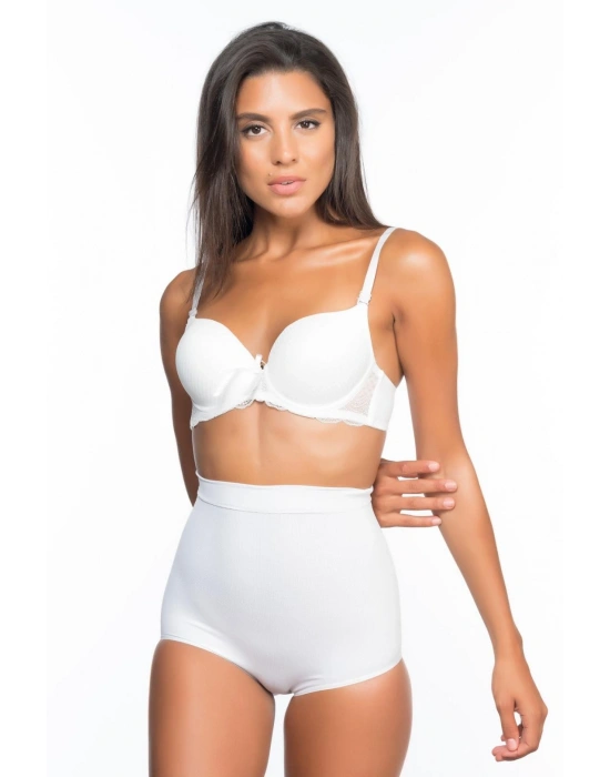 BEYAZ MI Emay 2057 Yüksek Bel Masajlı Slip Korse