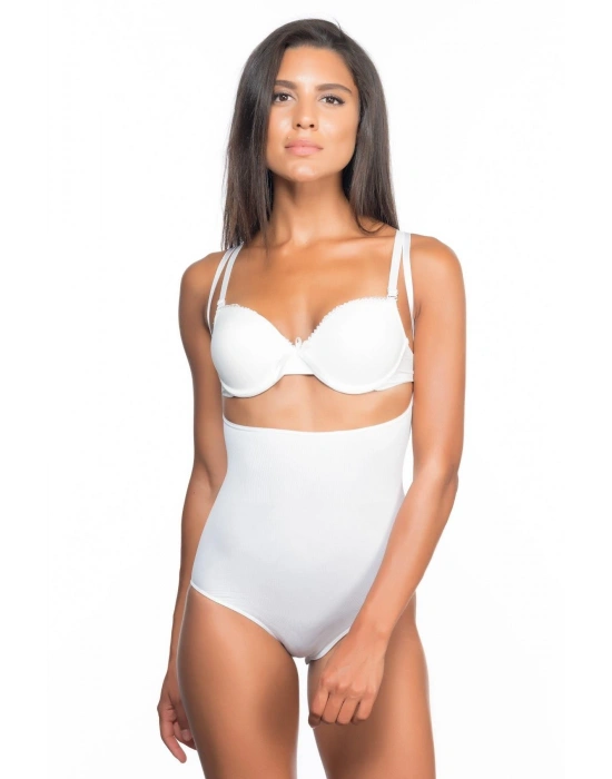 BEYAZ MI Emay 2073 Göğüsü Açık Desenli Body Korse