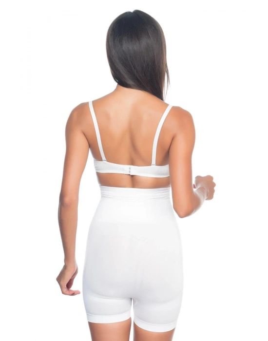 BEYAZ MI Emay 2075 Yüksek Bel Desenli Double Kısa Paça Korse