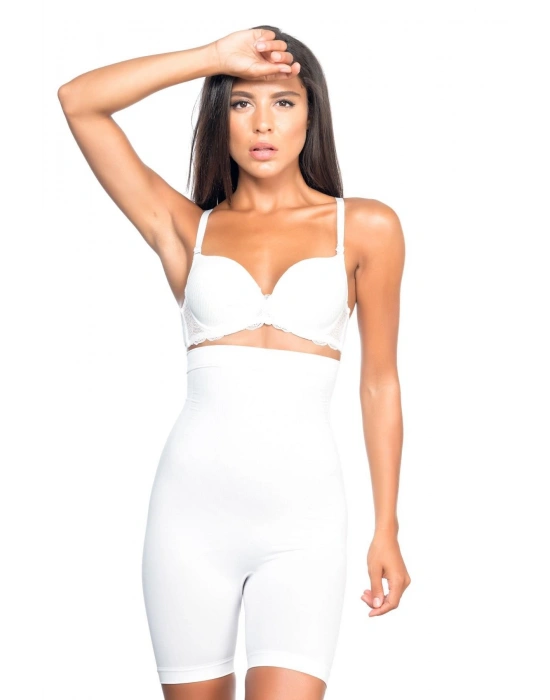 BEYAZ MI Emay 2077 Yüksek Bel Desenli Paçalı Korse