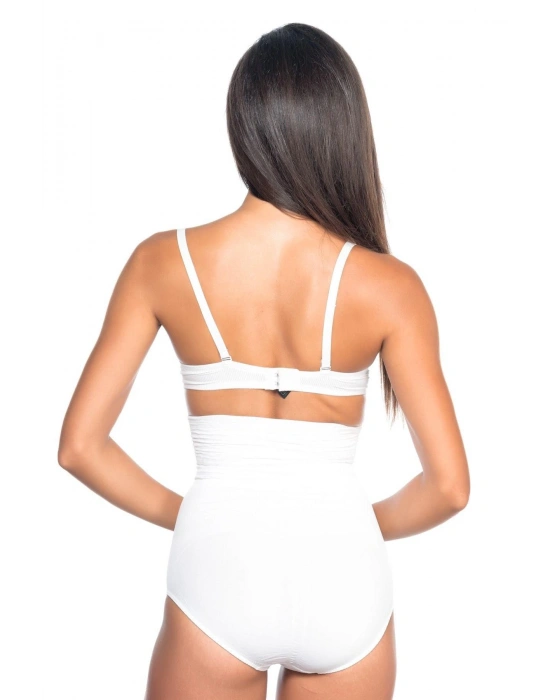 BEYAZ MI Emay 2079 Yüksek Bel Desenli Double Slip Korse