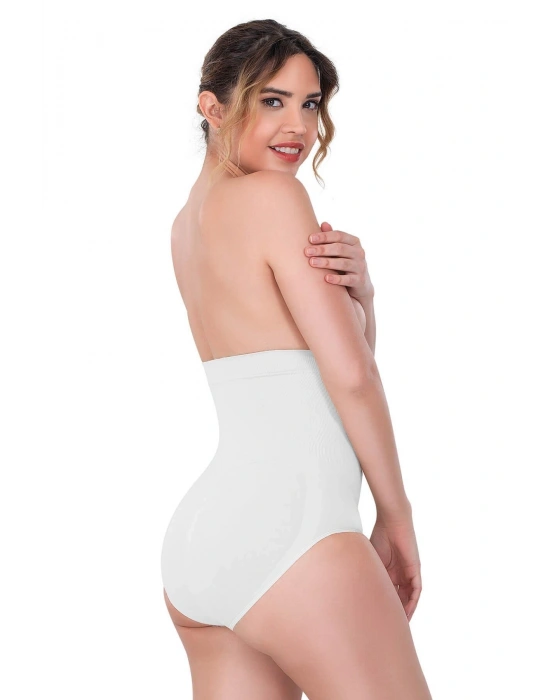 BEYAZ MI Emay 2080 Yüksek Bel Çıtçıtlı Slip Korse