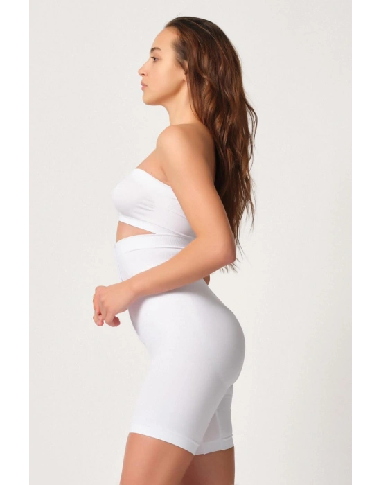 BEYAZ MI Emay 2087 Önden Agraflı Paçalı Korse