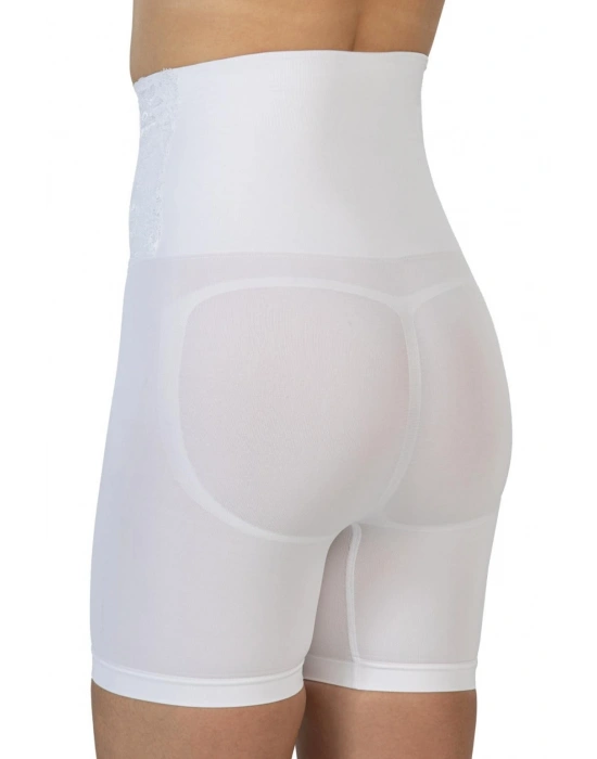 BEYAZ MI Emay 2091 Önü Dantelli Yüksek Bel Boxer Korse