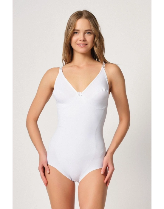 BEYAZ MI Emay 2821 Balenli Double Boy Slip Lazer Korse