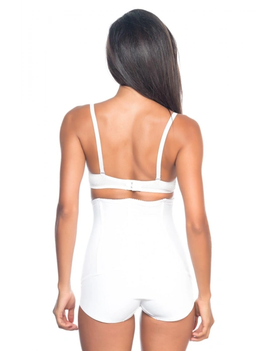 BEYAZ MI Emay 2824 Yüksek Bel Balen Agraflı Slıp Lazer Korse