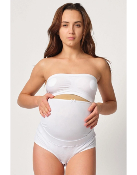 BEYAZ MI Emay 2825 Cotton Hamile Karın Destekleyici Slip Korse