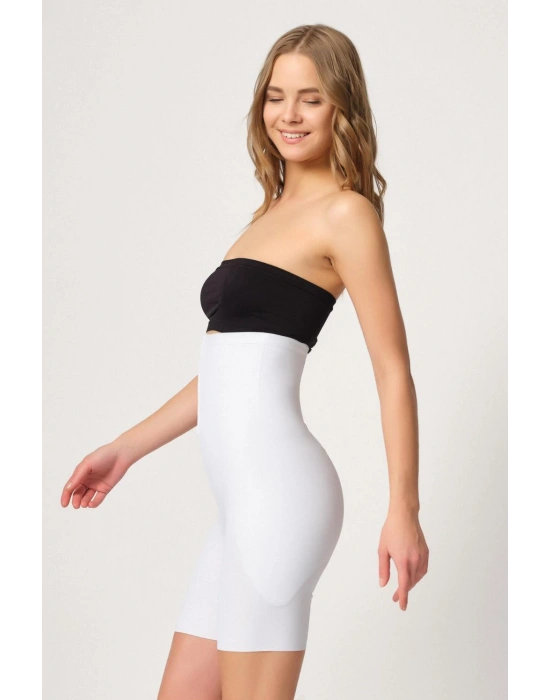 BEYAZ MI Emay 2832 Yüksek Bel Balen Destekli Agraflı Lazer Korse