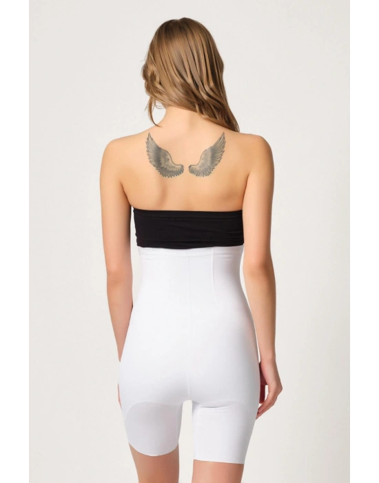 BEYAZ MI Emay 2832 Yüksek Bel Balen Destekli Agraflı Lazer Korse