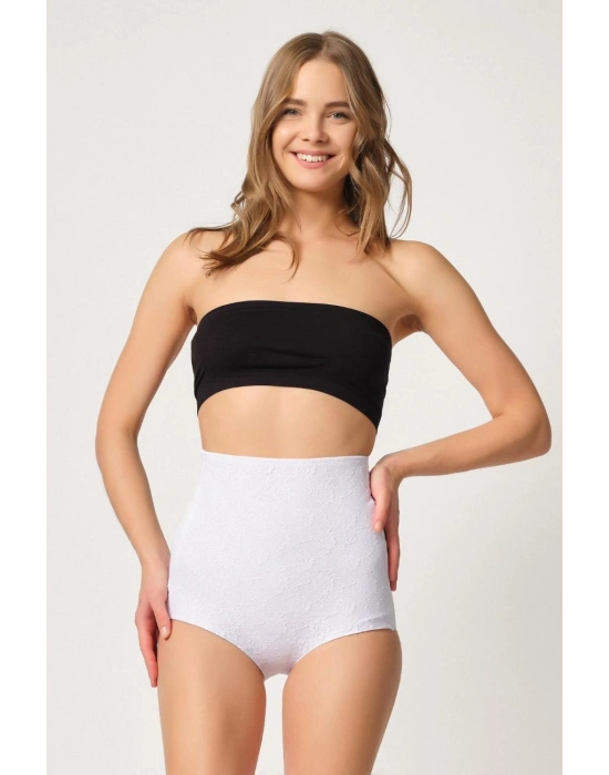 BEYAZ MI Emay 2842 Lazer Dantelli Slip Korse