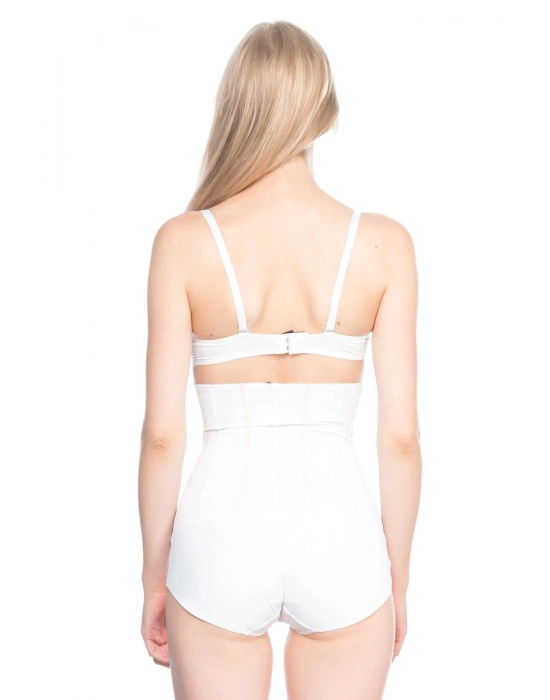 BEYAZ MI Emay 2886 Yüksek Bel Tül Slip Lazer Korse