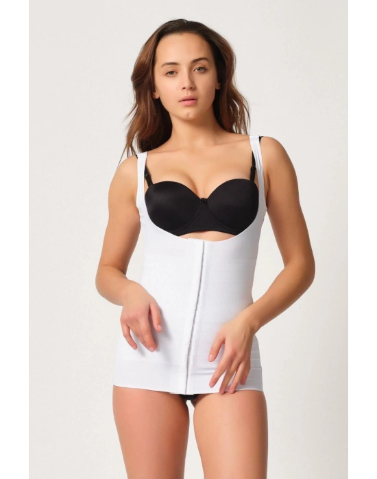 BEYAZ MI Emay 2916 Karyoka Destekli Agraflı Atlet Korse