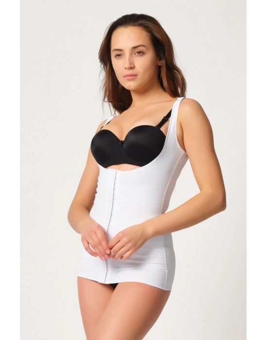 BEYAZ MI Emay 2916 Karyoka Destekli Agraflı Atlet Korse