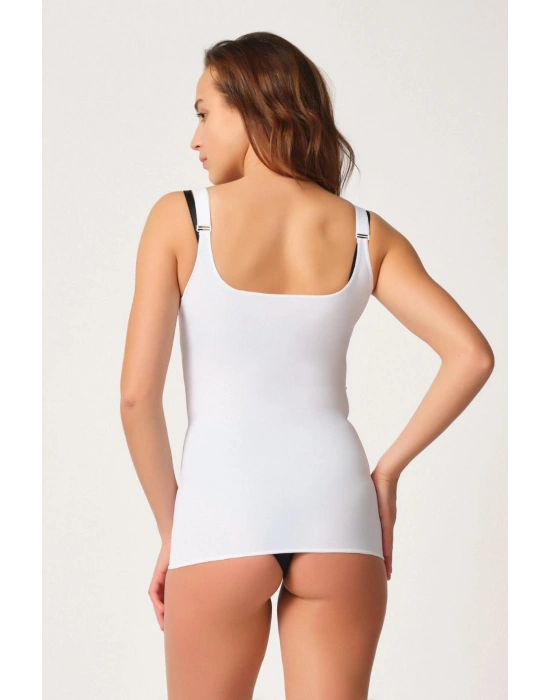 BEYAZ MI Emay 2916 Karyoka Destekli Agraflı Atlet Korse