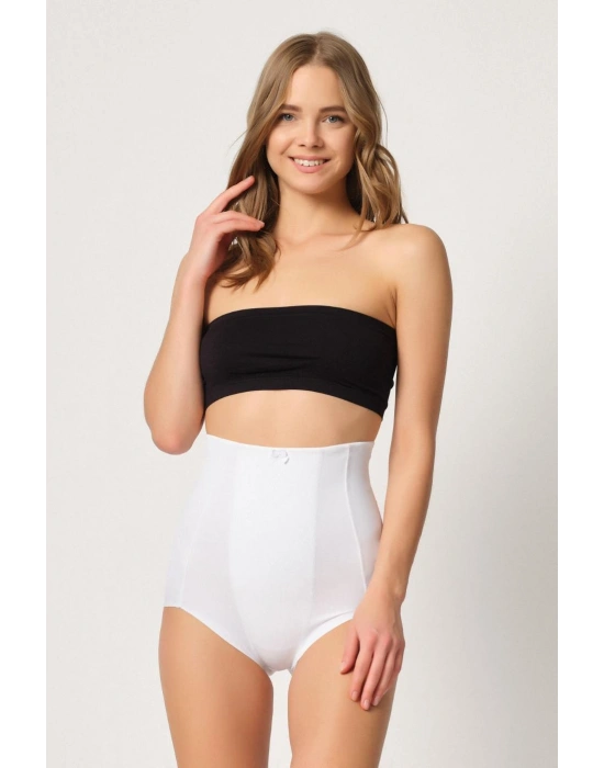 BEYAZ MI Emay 2920 Yüksek Bel Karın Desteklı Slip Lazer Korse