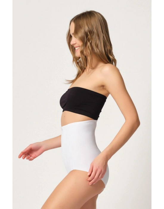 BEYAZ MI Emay 2920 Yüksek Bel Karın Desteklı Slip Lazer Korse