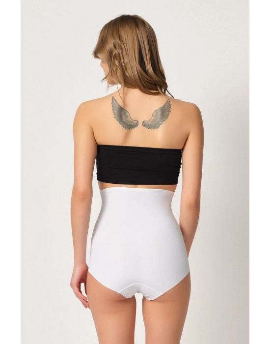 BEYAZ MI Emay 2920 Yüksek Bel Karın Desteklı Slip Lazer Korse
