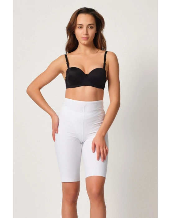 BEYAZ MI Emay 2923 Yüksek Bel Karyokalı Paçalı Lazer Korse