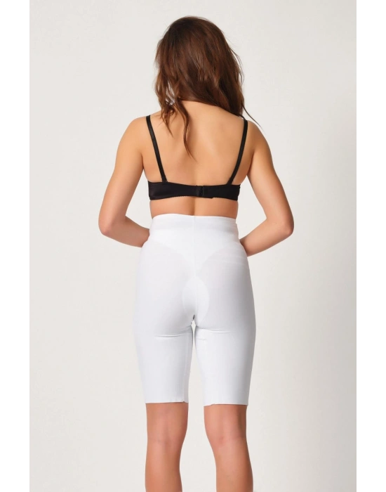 BEYAZ MI Emay 2923 Yüksek Bel Karyokalı Paçalı Lazer Korse