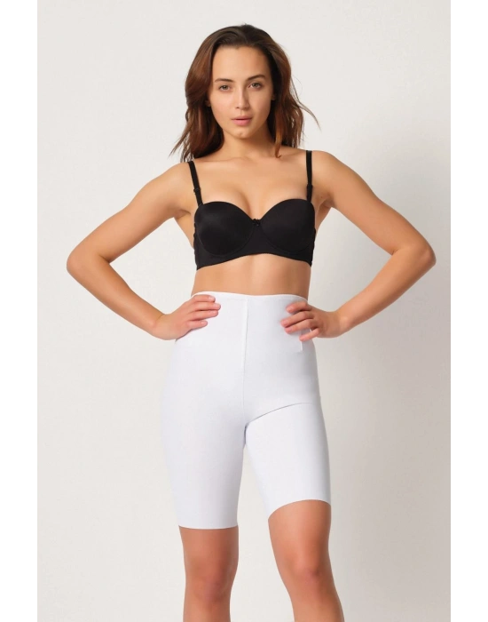 BEYAZ MI Emay 2927 Bel Dekolteli Balenli Paçalı Lazer Korse