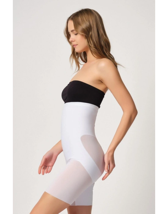 BEYAZ MI Emay 2929 Double Tül Paçalı Lazer Korse