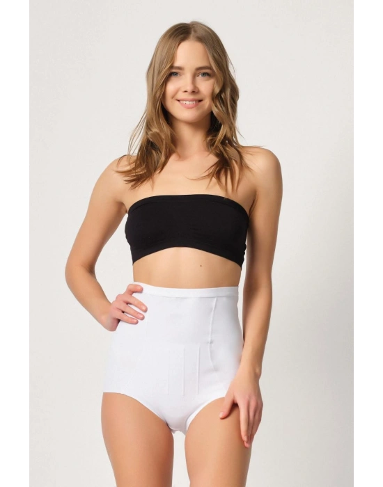 BEYAZ MI Emay 2931 Karın Balen Destekli Slip Lazer Korse