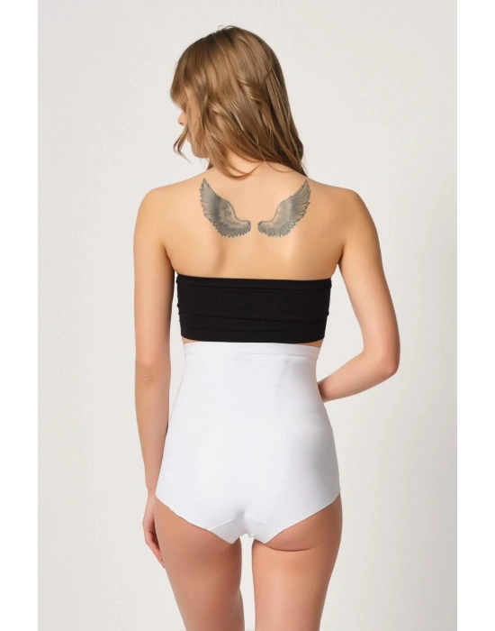 BEYAZ MI Emay 2931 Karın Balen Destekli Slip Lazer Korse