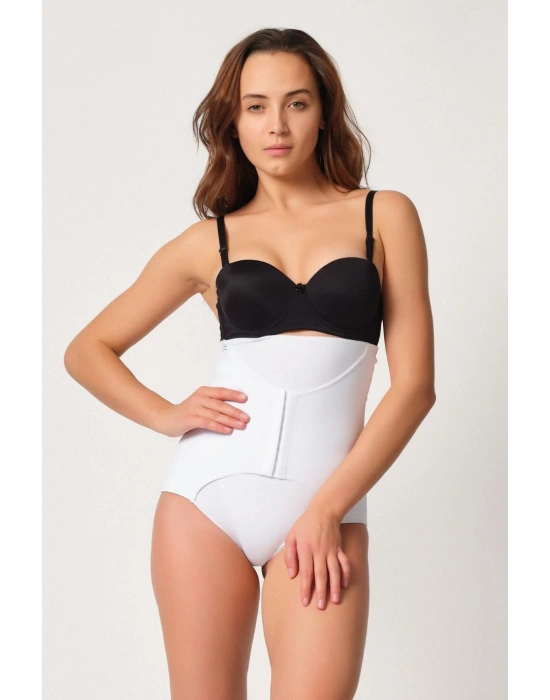 BEYAZ MI Emay 2932 Double Karın Agraf Destekli Slip Lazer Korse
