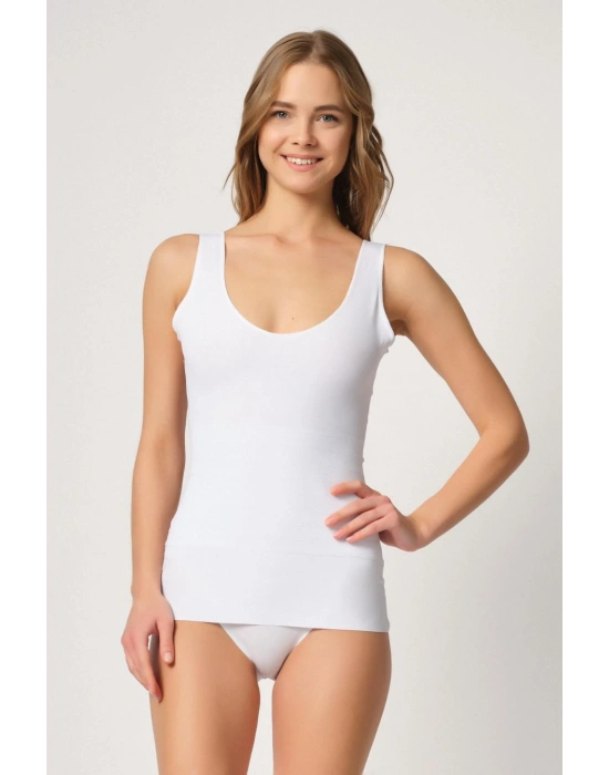 BEYAZ MI Emay 2938 Sırtı Tül Karyokalı Destekli Atlet Korse