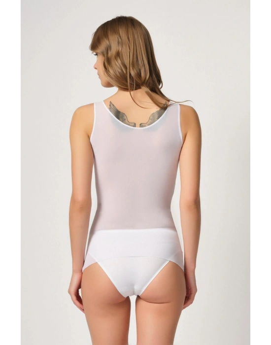 BEYAZ MI Emay 2938 Sırtı Tül Karyokalı Destekli Atlet Korse