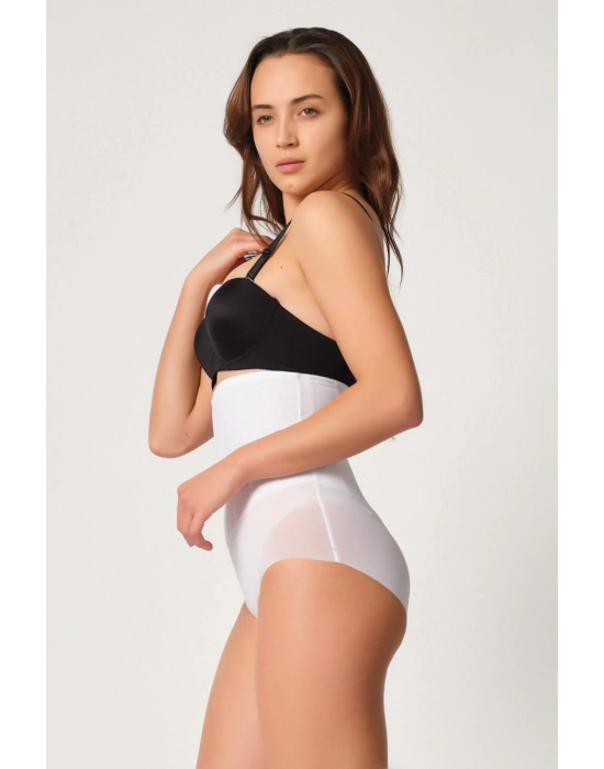 BEYAZ MI Emay 2945 Tül Karyokalı Slip Lazer Korse