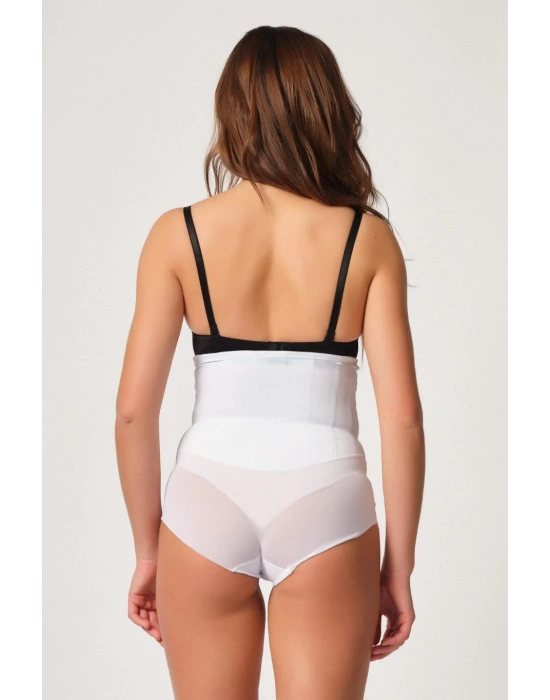 BEYAZ MI Emay 2945 Tül Karyokalı Slip Lazer Korse