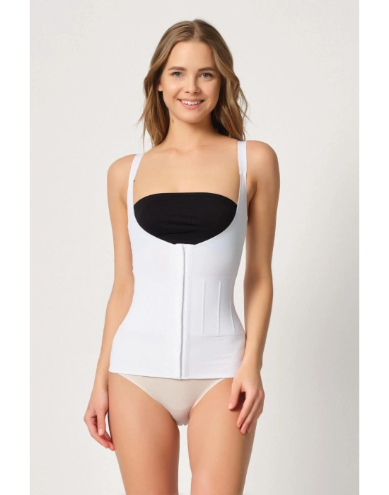 BEYAZ MI Emay 2946 Göğüs Altı Balen Destekli Atlet Korse